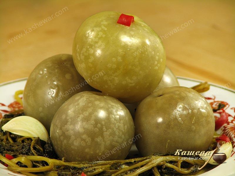 Georgian Salty Green Tomatoes – recipe with photo, Georgian cuisine