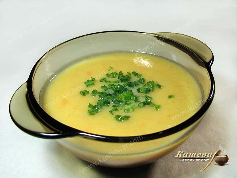 Carrot Puree Soup with Green Onions – recipe with photo, italian cuisine